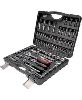  Socket Ratchet Wrench Set 1/2inch 1/4inch Metric Deep Shallow Universal Joint Automotive Kit