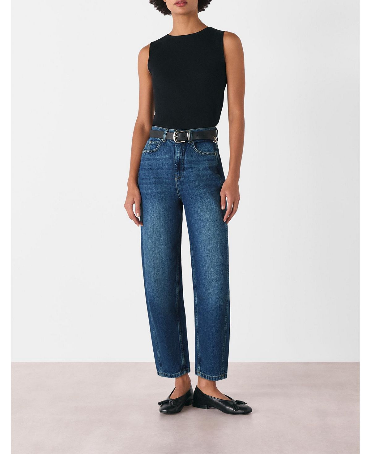 Whistles Women's High Waist Barrel Leg Jean view 5 — MAYCSS fashion products