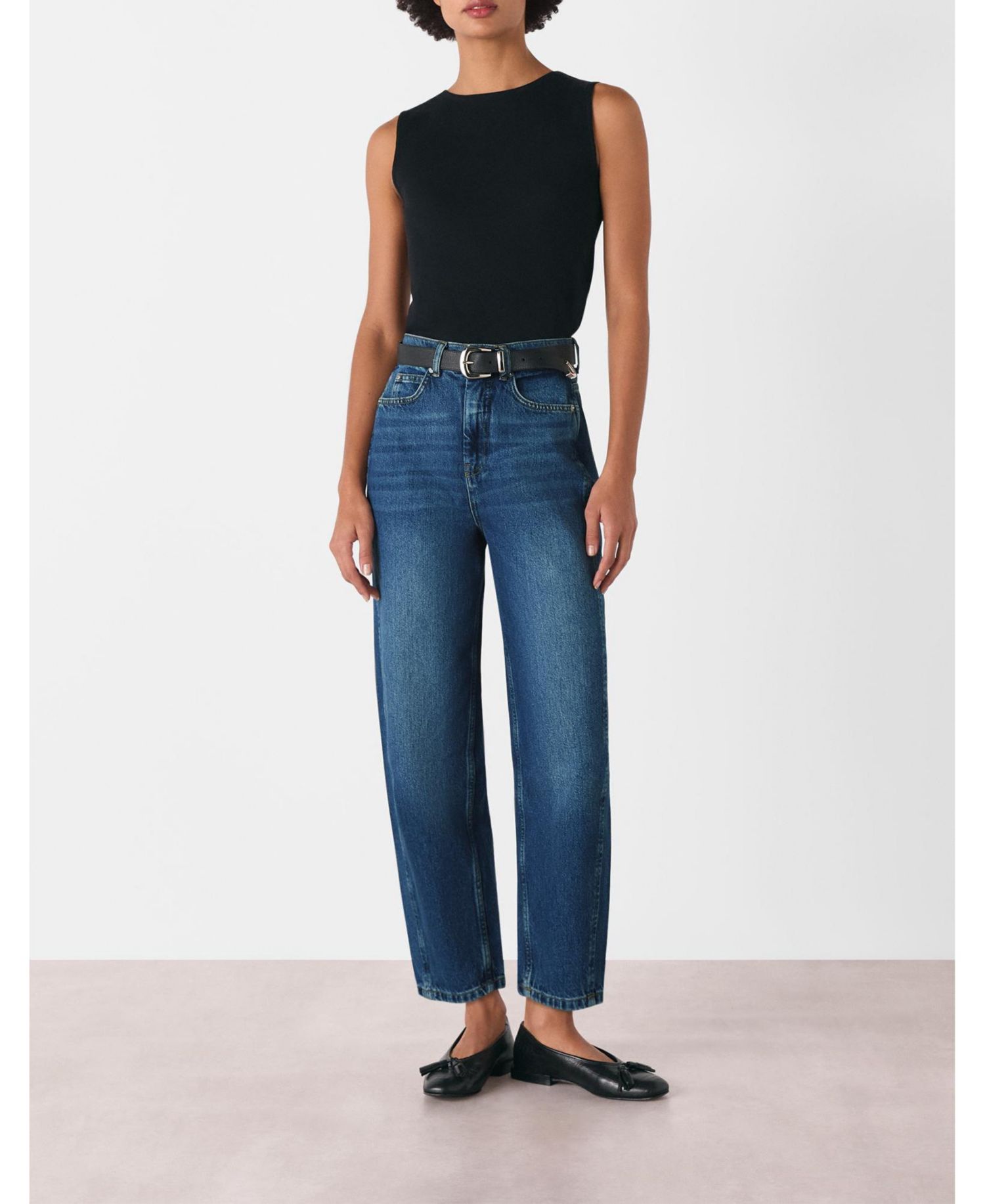 Women's High Waist Barrel Leg Jean
