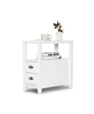 Side End Sofa Table Nightstand w/ 2 Drawers for Living Room Bedroom