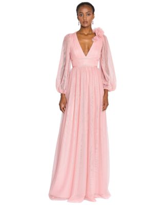 Women's Tulle Flower A-Line Gown