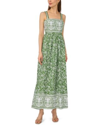 Women's Strap Trim Combo Midi Dress