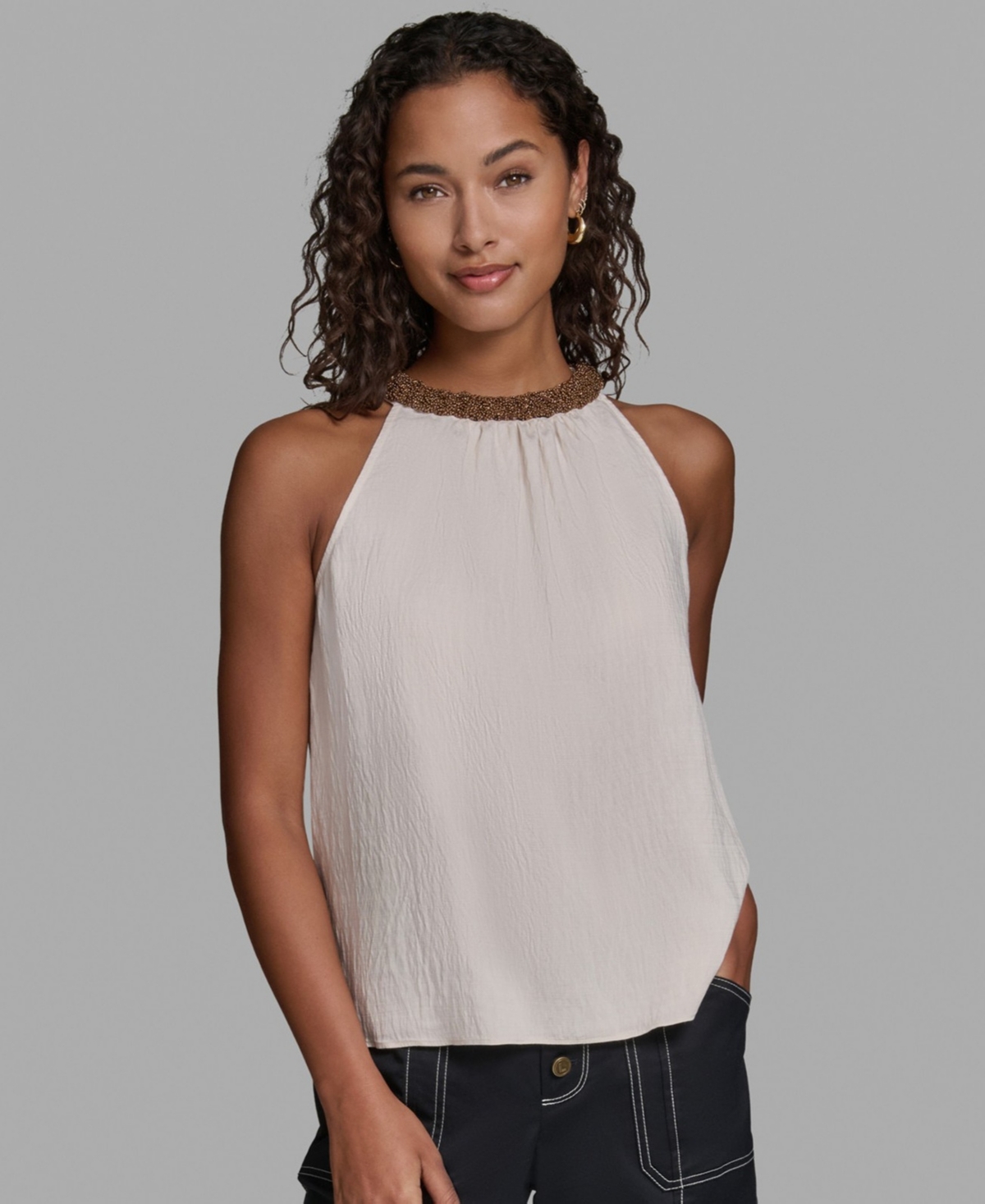 Karl Lagerfeld Paris Women's Halter Neck Top