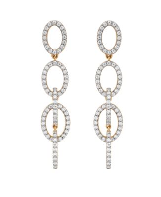 Diamond Oval Link Earrings (1 ct. t.w.) in 14k Yellow Gold