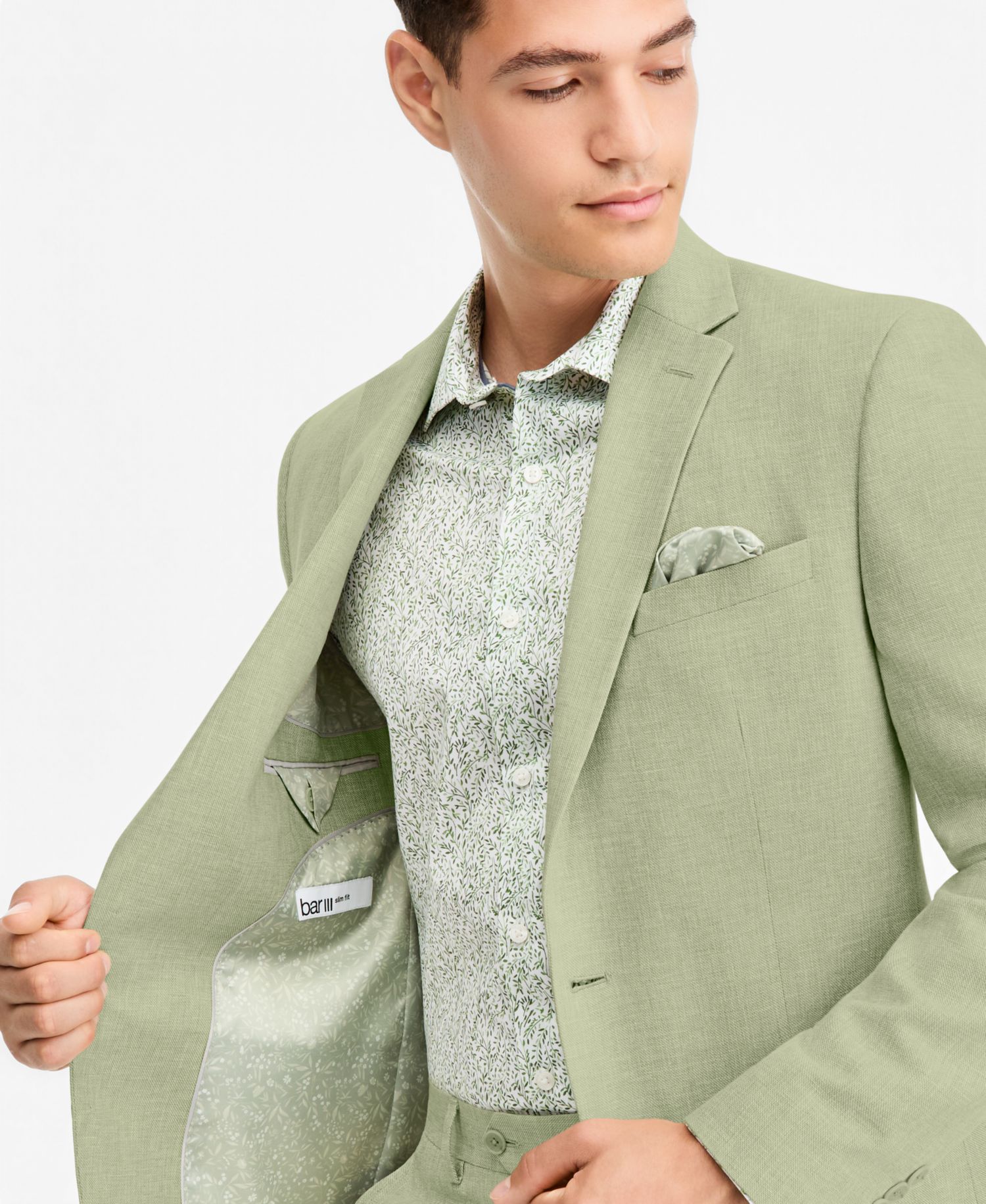 Men's Slim-Fit Linen-Blend Suit Separates