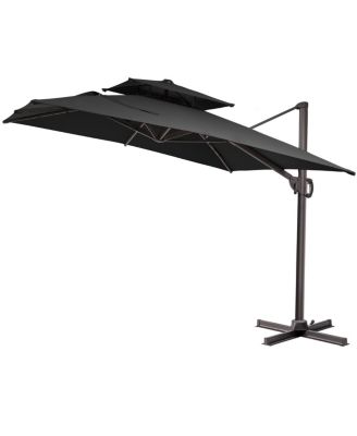 Outdoor Patio Double Top  Aluminum Cantilever Umbrella