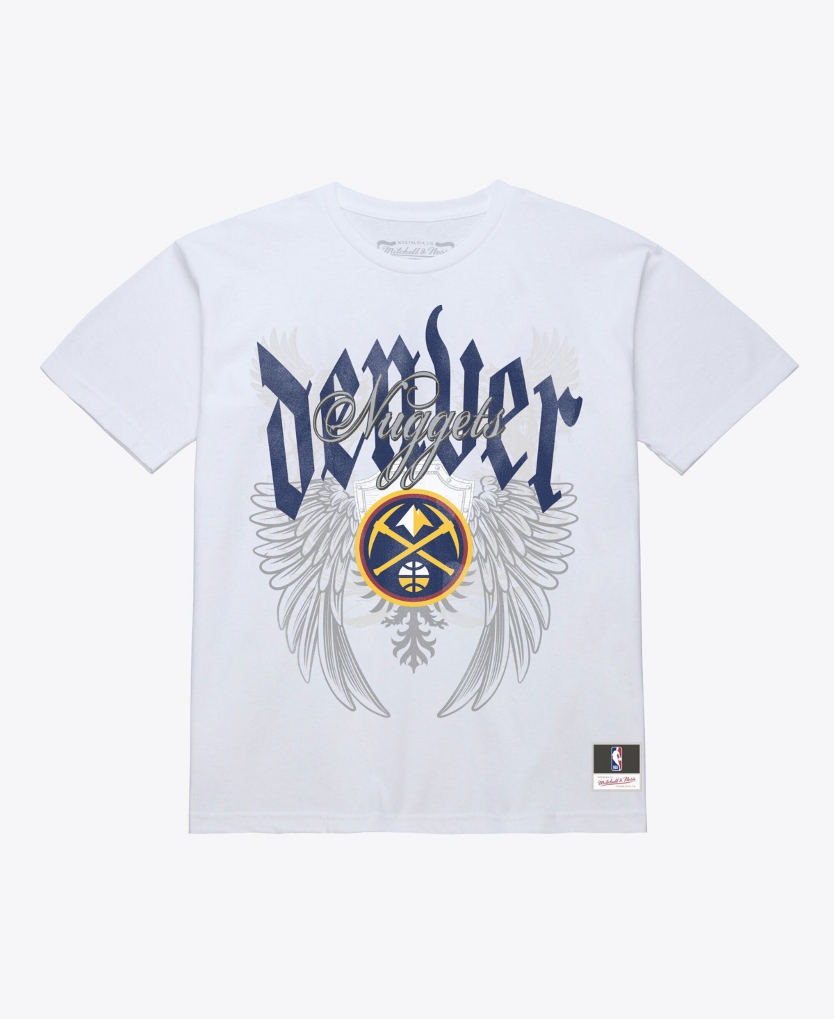 Mitchell & Ness Men's White Denver Nuggets Old English Classic T-Shirt