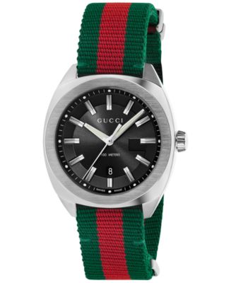 Gucci Men's GG2570 Swiss Green-Red-Green Web Nylon Strap Watch 41mm ...