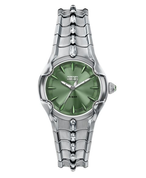 Женские часы Diesel Vert Quartz Silver Stainless Steel Watch 32mm