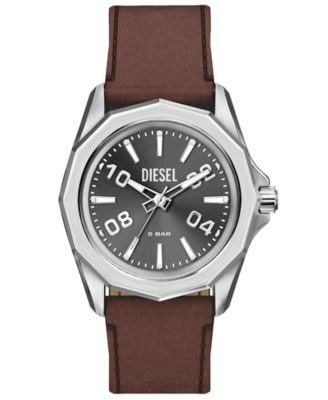 Men's Stinger Quartz Brown Leather Watch 44mm