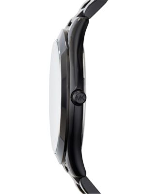 Unisex Slim Runway Black-Tone Stainless Steel Bracelet Watch 42mm