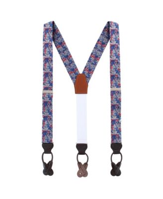 Men's Freedom's Torch Patriotic Silk Novelty Button End Suspenders