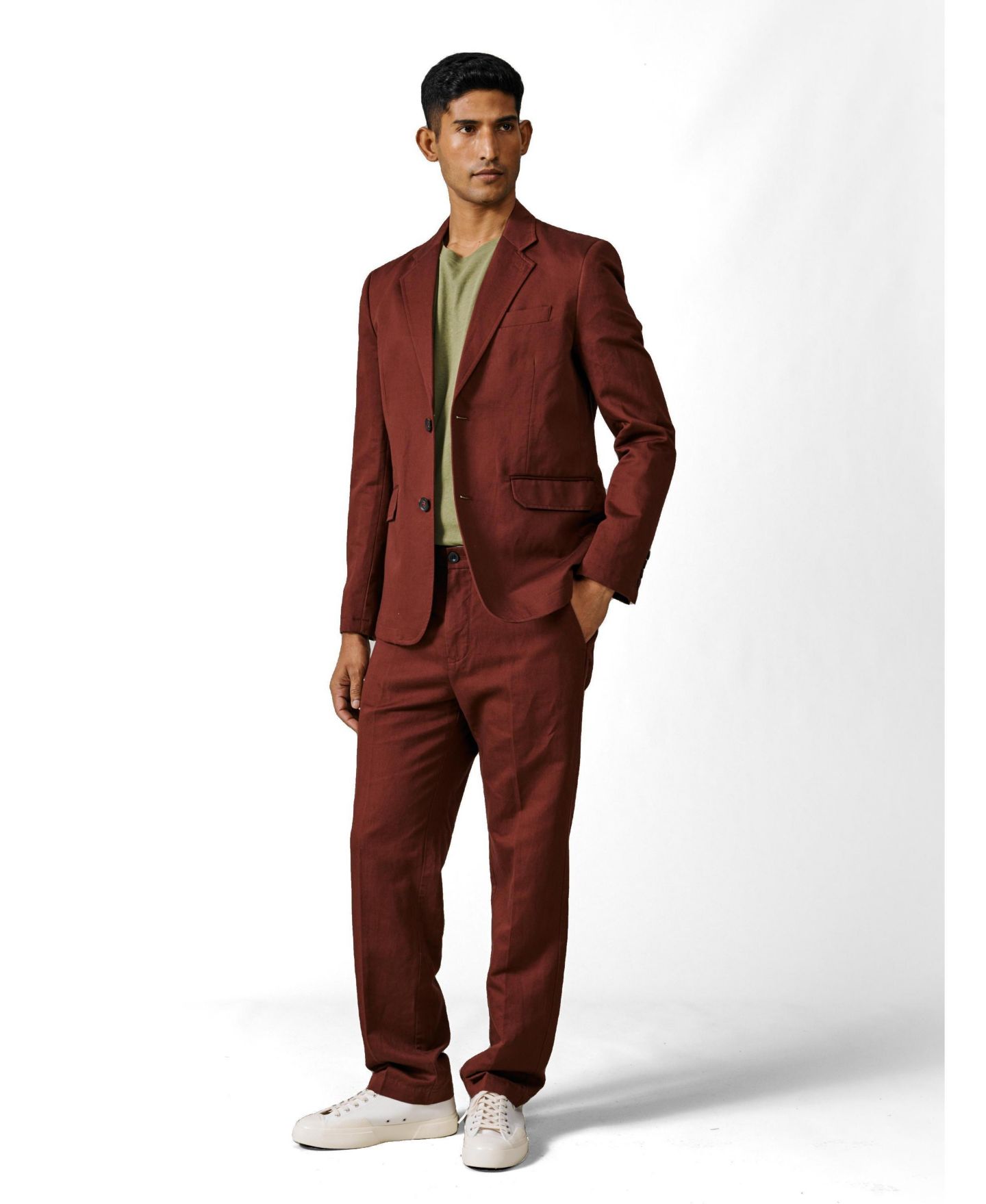 Мужской пиджак Aubin Pasmore Tailored Linen Blend Blazer, цвет: Коричневый — фото 2