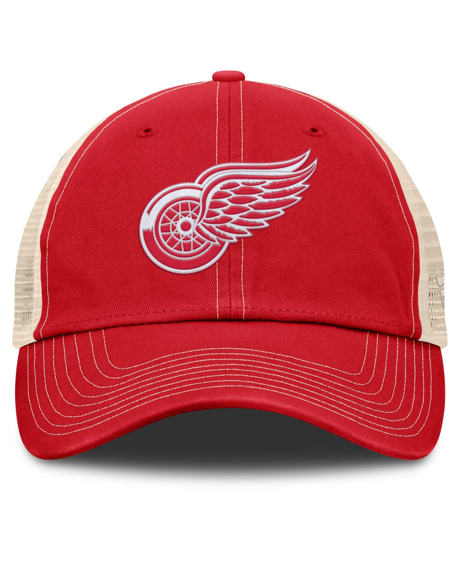 Men's Red/Natural Detroit Red Wings Rival Trucker Adjustable Hat