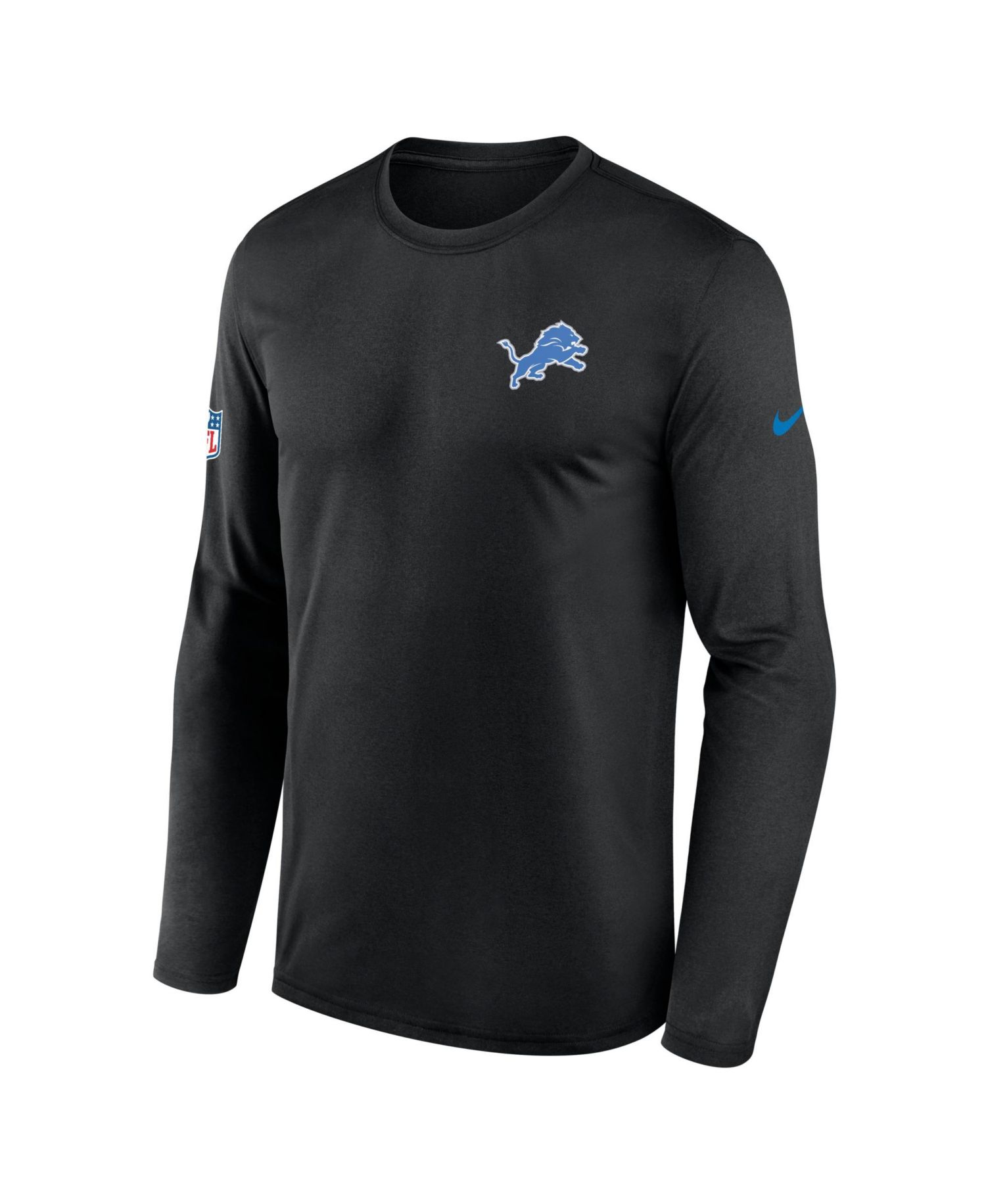 Men's Black Detroit Lions Sideline Small Logo Legend Dri-FIT Long Sleeve T-Shirt