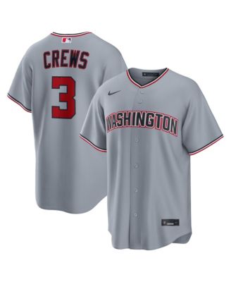 Men's Dylan Crews Gray Washington Nationals Road Replica Jersey