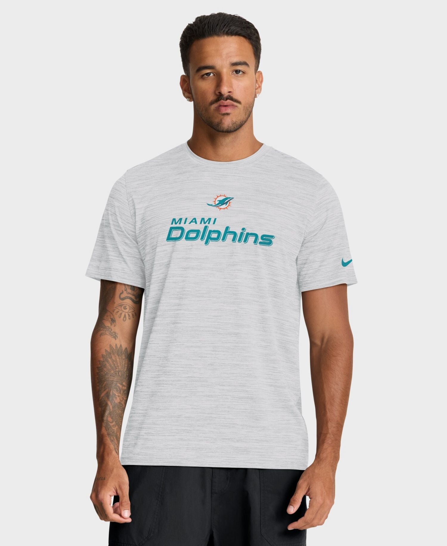 Men's Ash Miami Dolphins Velocity Endurance Run Dri-FIT T-Shirt