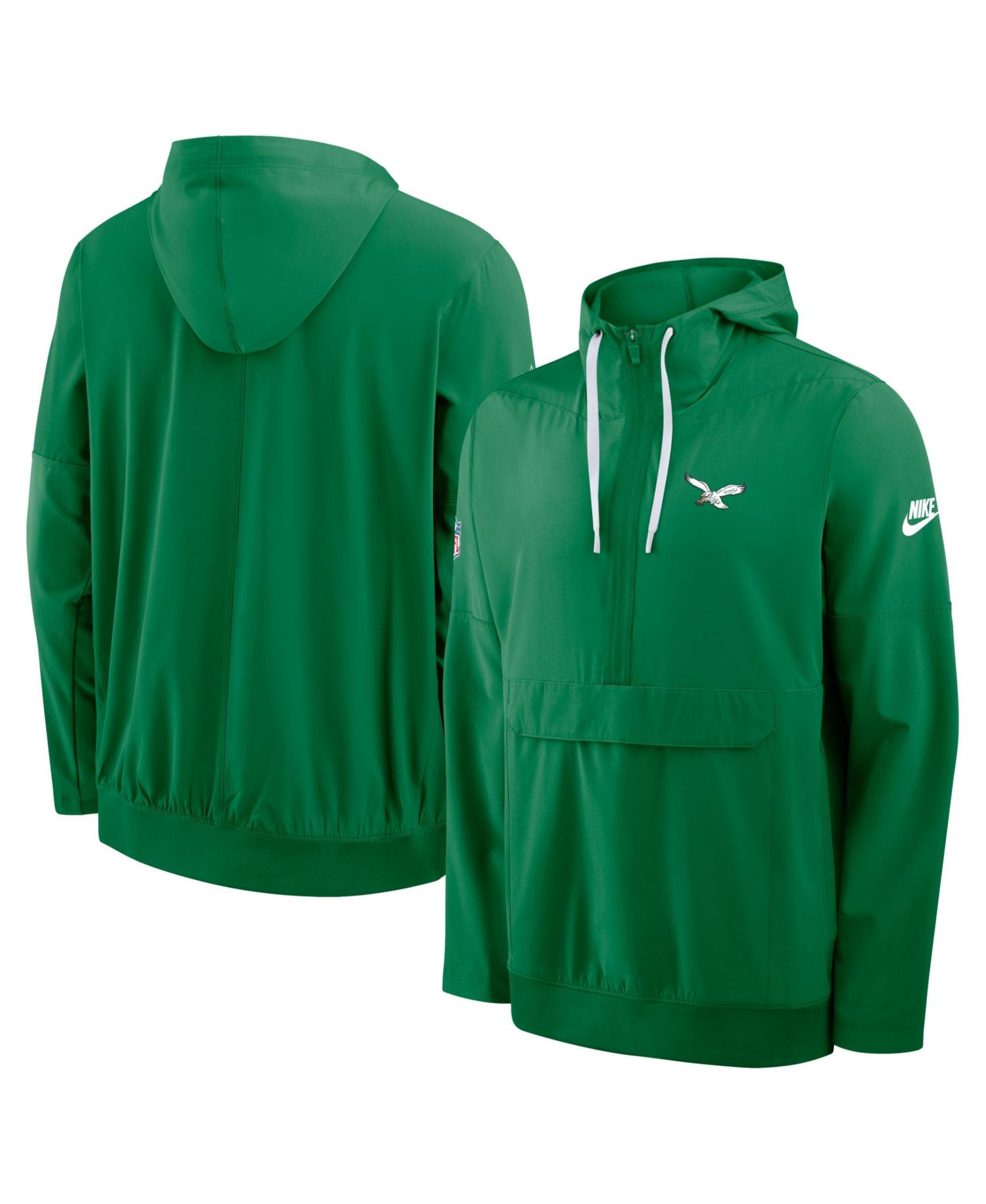 Men's Kelly Green Philadelphia Eagles Alt Anorak Half-Zip Hooded Jacket