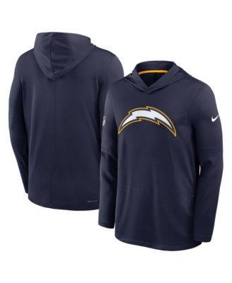 Men's Navy Los Angeles Chargers Sideline Dri-FIT Long Sleeve Hooded T-Shirt