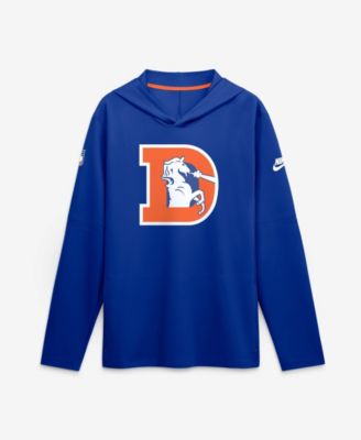 Men's Royal Denver Broncos Sideline Dri-FIT Long Sleeve Hooded T-Shirt