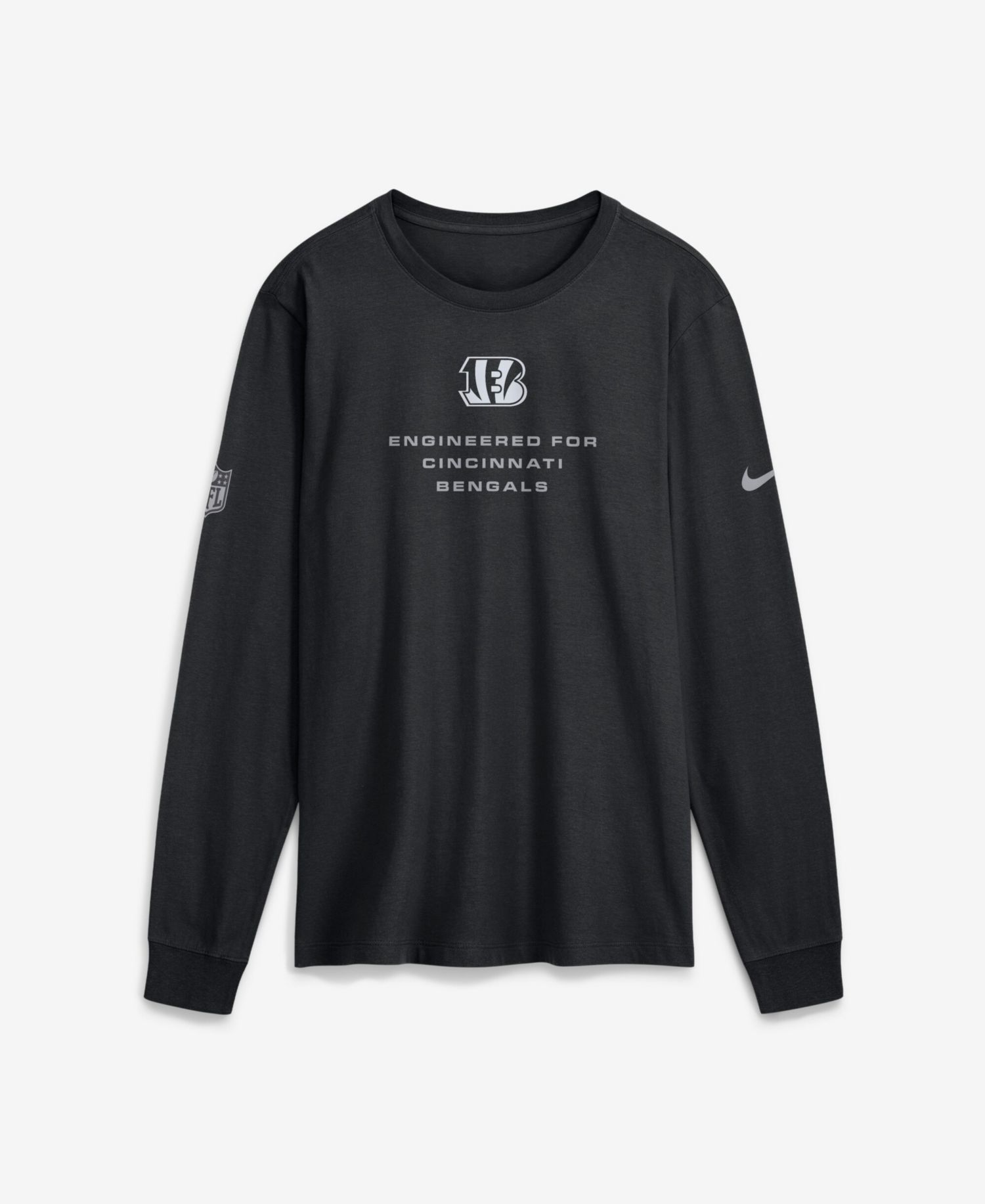 Men's Black Cincinnati Bengals Sideline Bold Arch Star Dri-FIT Long Sleeve T-Shirt