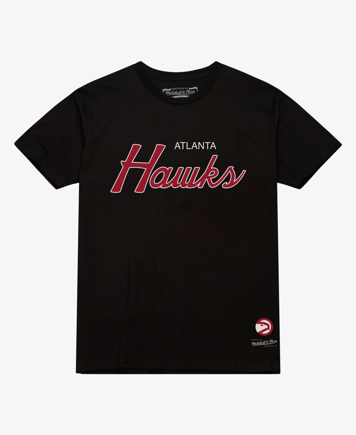 Мужская футболка Mitchell & Ness Black Atlanta Hawks Vintage Wordmark — фото 1