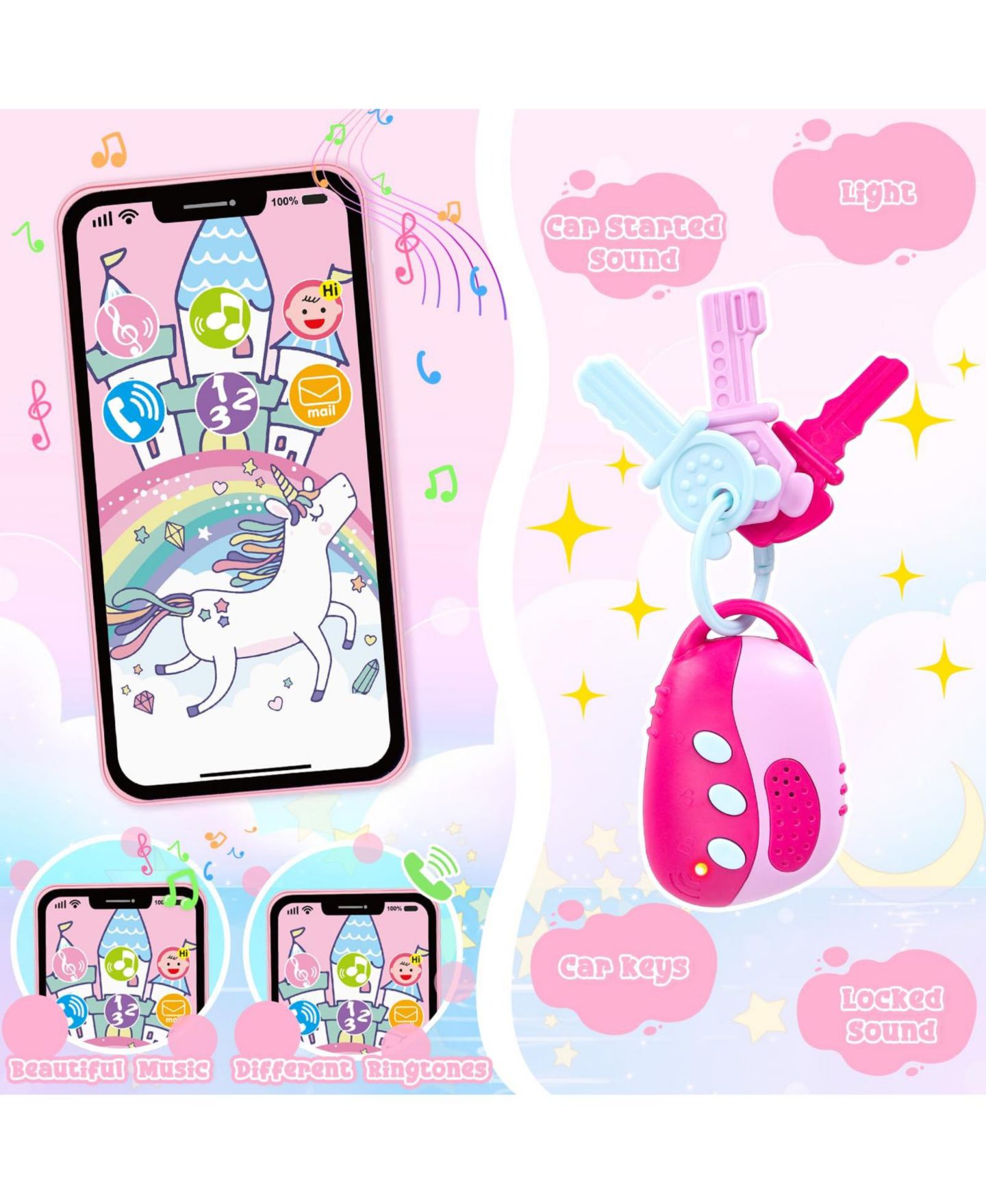 Детский игровой набор GNUADZ Princess Interactive Electronic 35-Piece Handbag Playset, Ages 3+, цвет: Разноцветный — фото 4