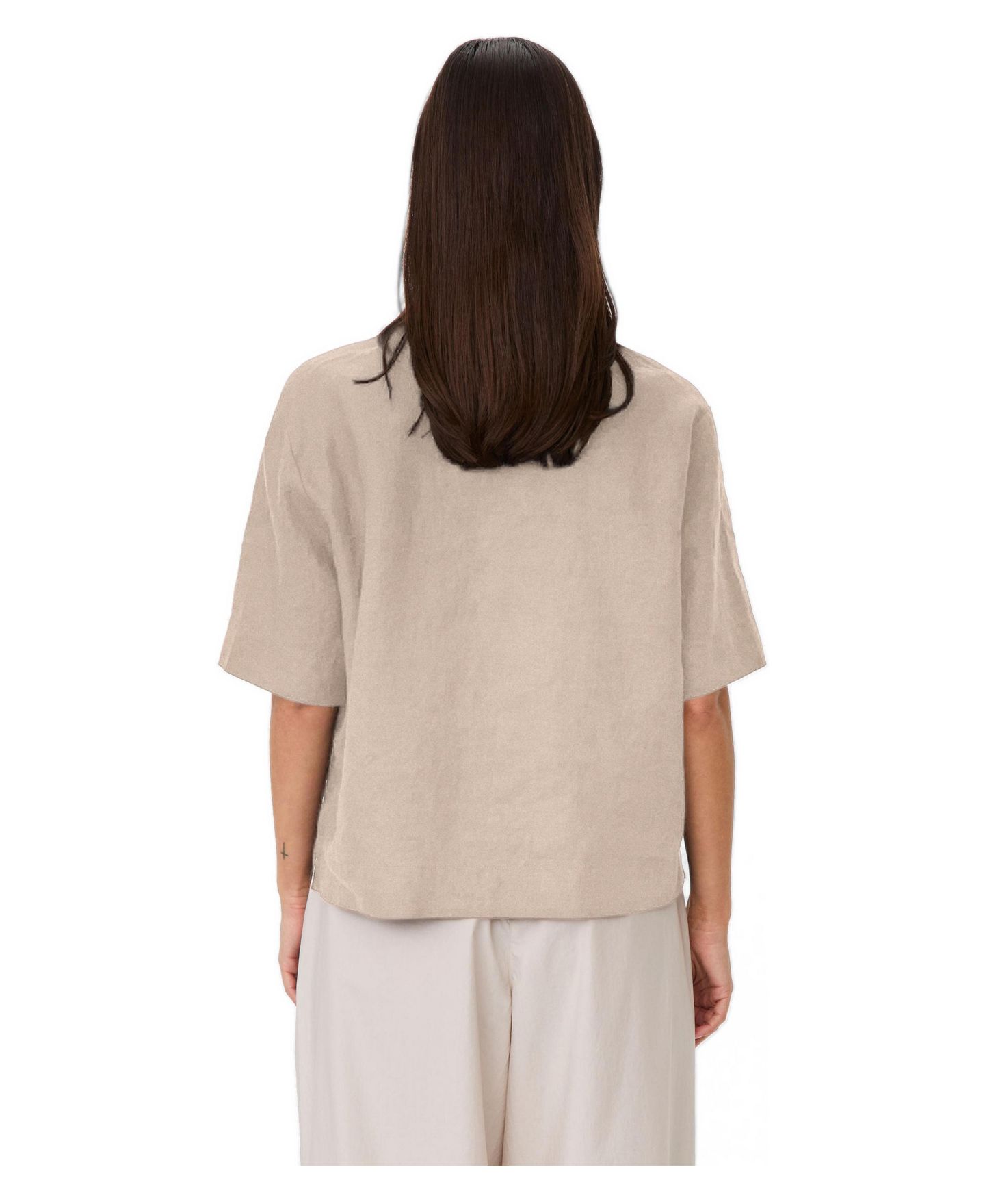 Женский топ Masai Copenhagen Madolorea Linen Short Sleeve Tunic Top, цвет: Натуральный — фото 4