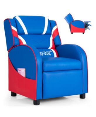 Kids Reclining Chair with Soft Headrest and Side Pockets