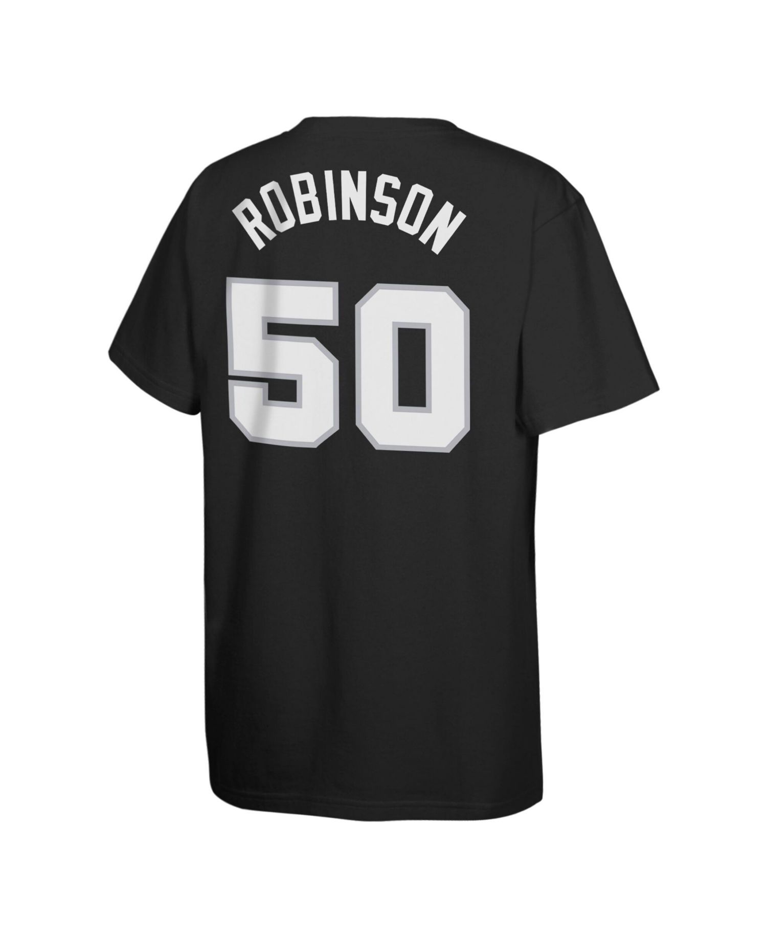 Big Boys and Girls Mitchell Ness David Robinson Black San Antonio Spurs Hardwood Classics Name & Number T-Shirt