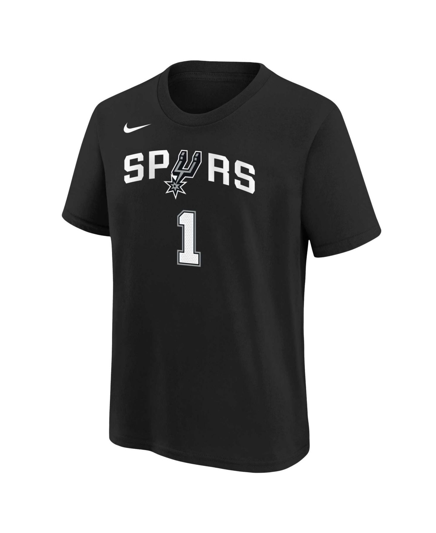 Детская футболка Nike Victor Wembanyama Black San Antonio Spurs Icon Name & Number — фото 2
