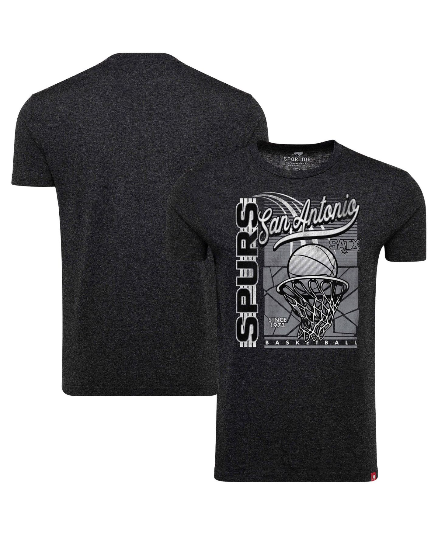 Футболка Sportiqe Black San Antonio Spurs Comfy Waycross Tri-Blend — фото 1