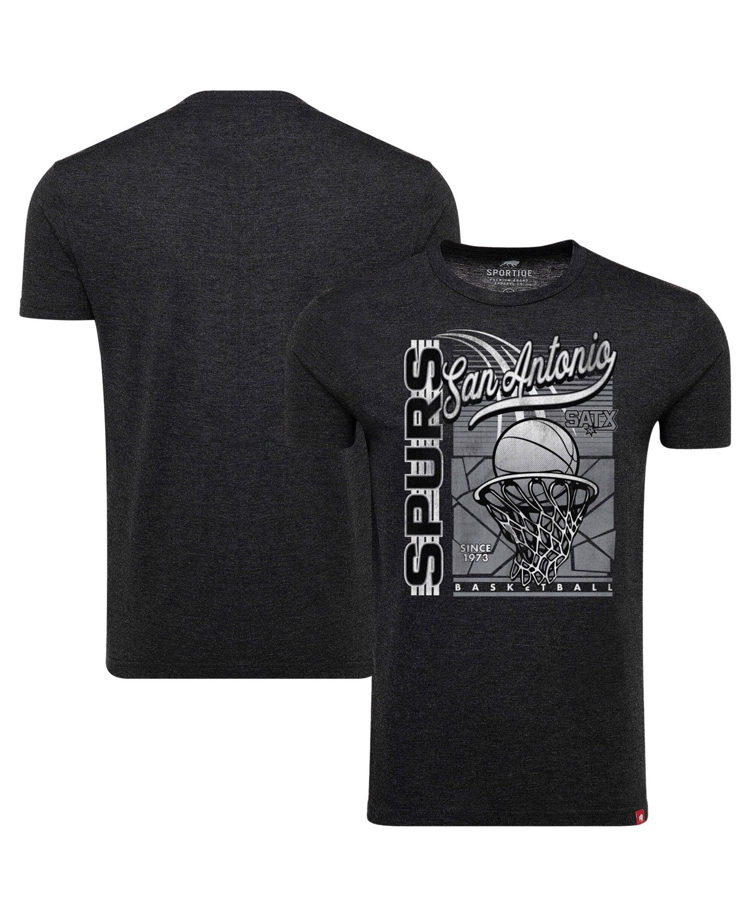 Men's and Women's Black San Antonio Spurs Comfy Waycross Tri-Blend T-Shirt