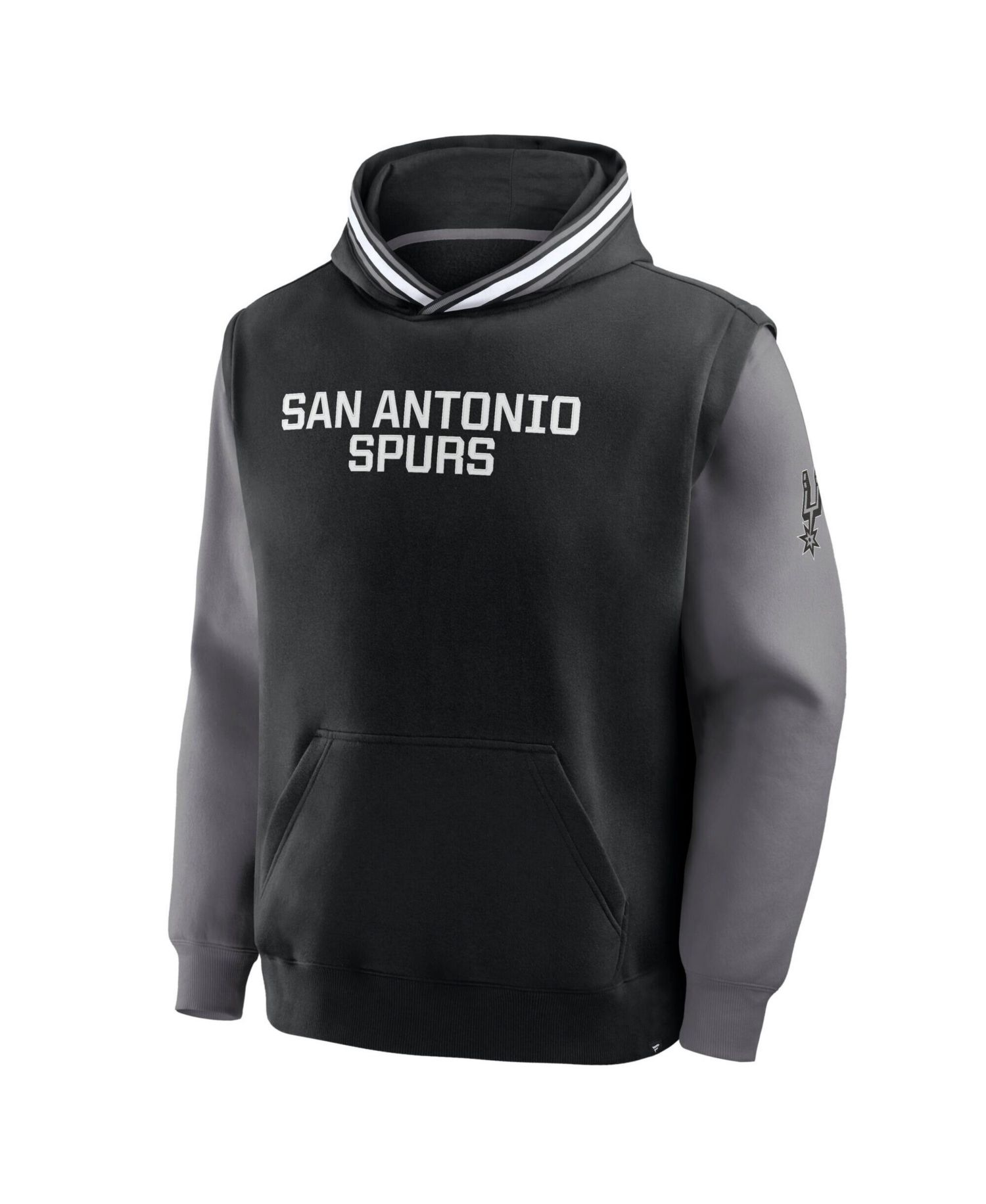 Men's Black/Gray San Antonio Spurs Half Court Shot Clock Fastbreak Hoodie