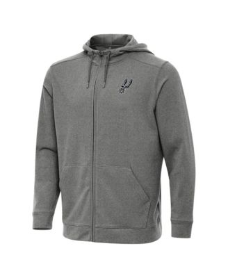 Men's Heather Charcoal San Antonio Spurs Effortless Full-Zip Hoodie Jacket