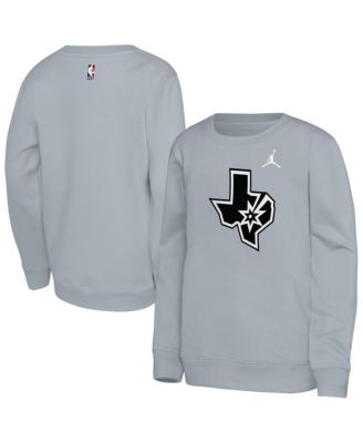 Big Boys and Girls Jordan Silver San Antonio Spurs Courtside Statement Edition Sweatshirt