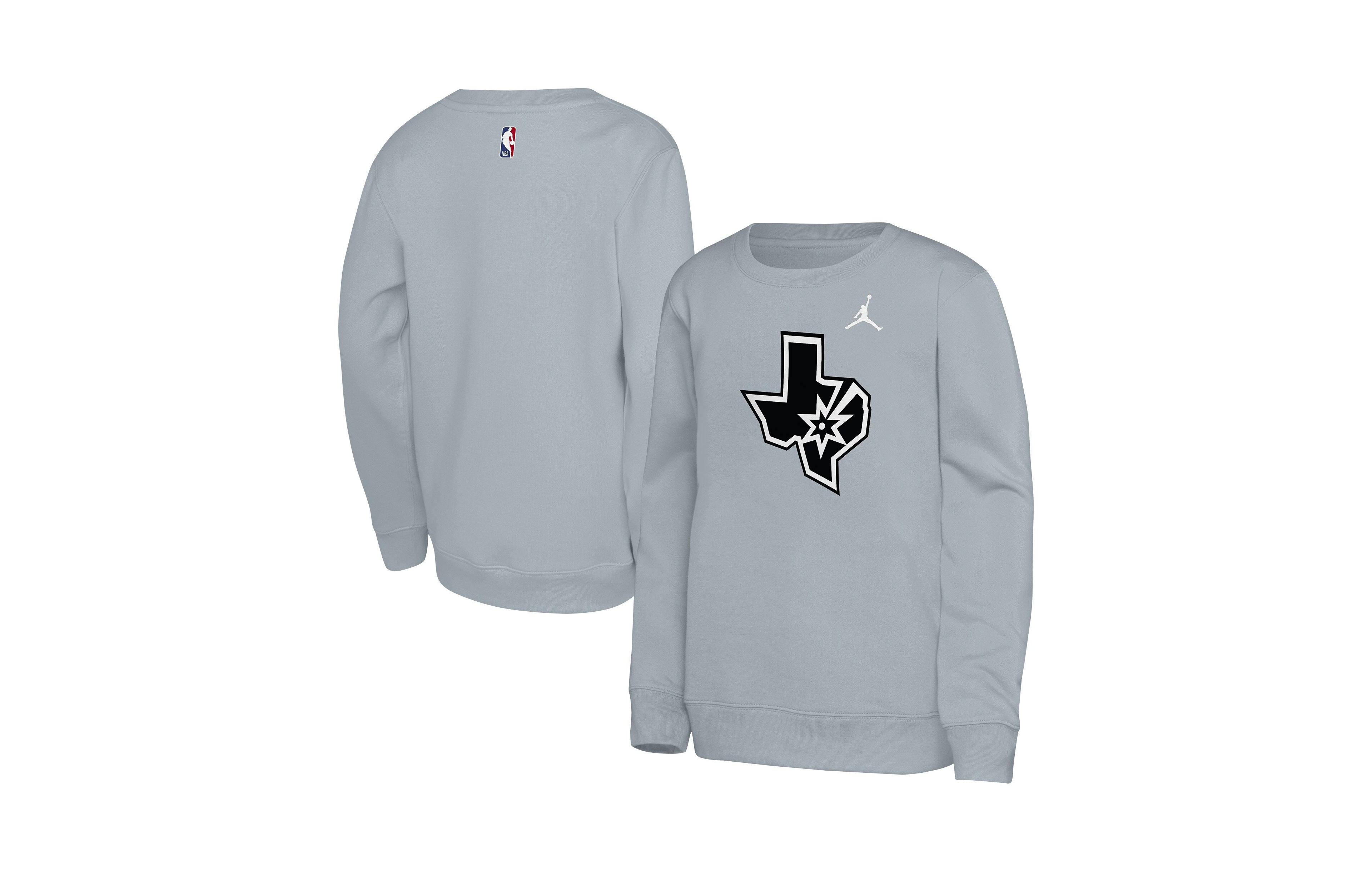 Jordan Big Boys and Girls Silver San Antonio Spurs Courtside Statement Edition Sweatshirt
