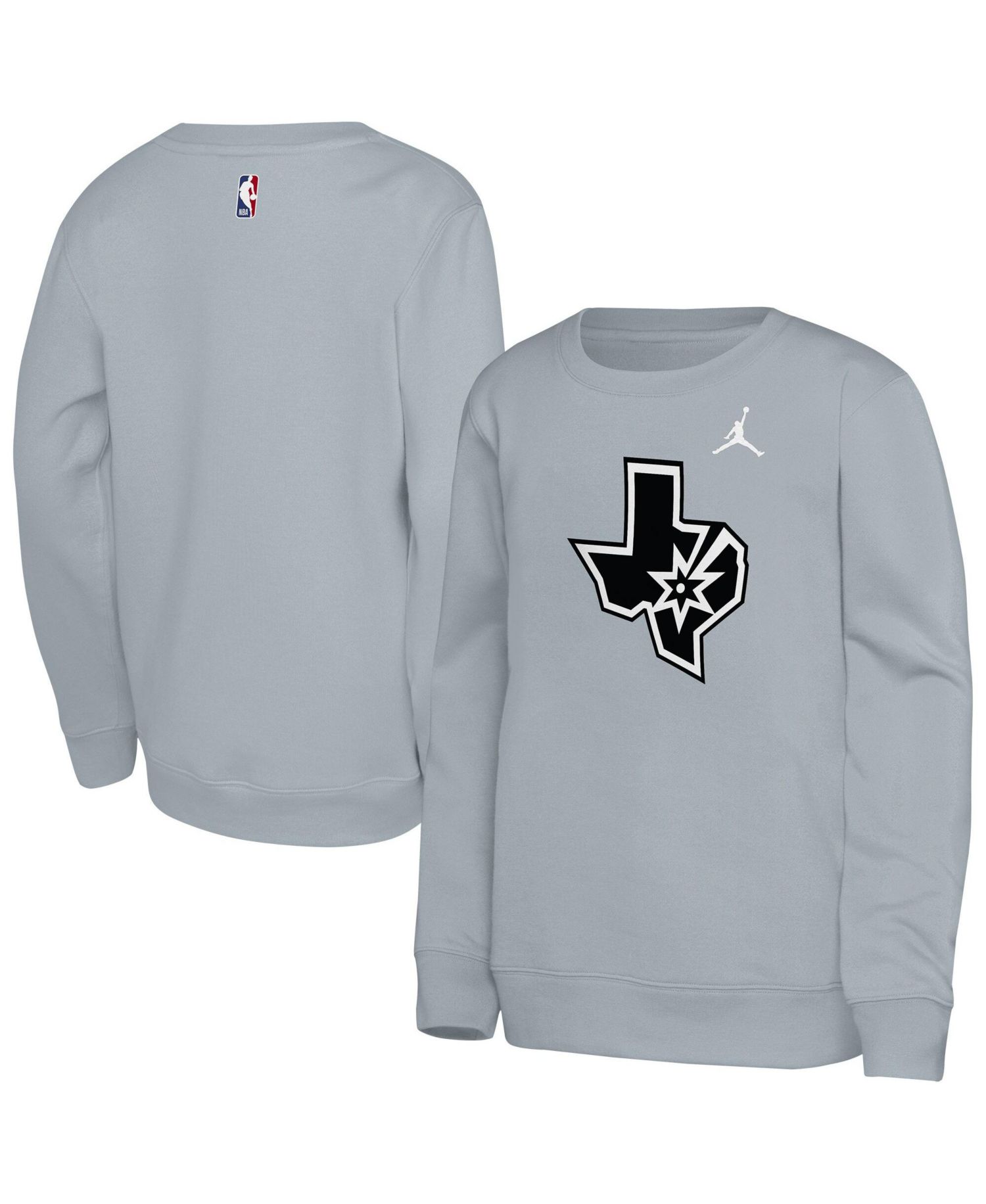 Big Boys and Girls Jordan Silver San Antonio Spurs Courtside Statement Edition Sweatshirt