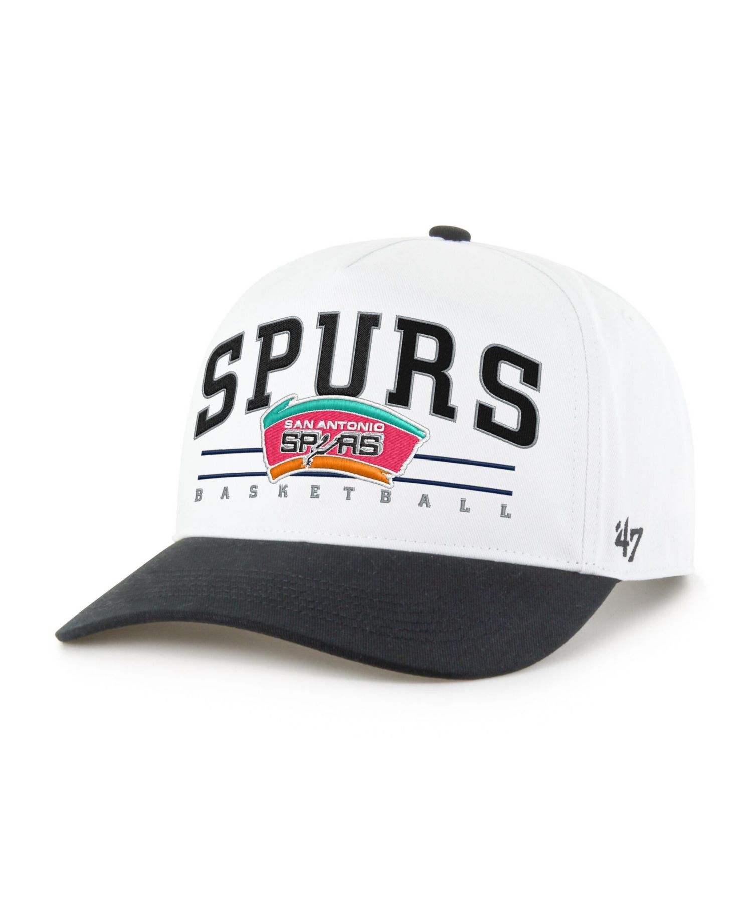 Men's White and Black San Antonio Spurs Roscoe Two-Tone Hitch Adjustable Hat