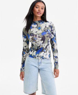 Women's Mock-Neck Long-Sleeve Top