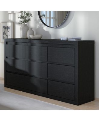 9 Drawer TV Stand Dresser, 63 Inch Wood Chest of Drawers with Anti Tip Device for Bedroom or Living Room