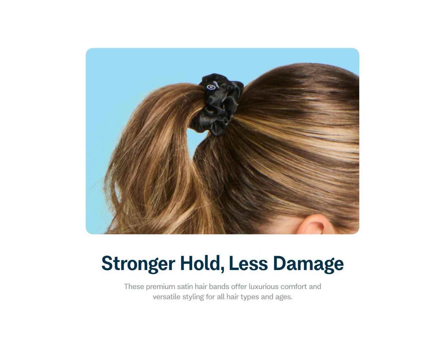 Medium Satin Scrunchies - Soft, No-Breakage Scrunchies - Perfect for Medium Hair and Bedtime Wear - 4 Pack