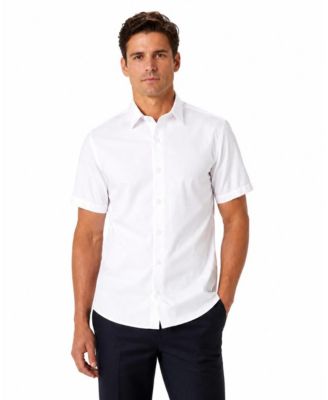 Men's Slim Fit Tone-On-Tone Short Sleeve Shirt