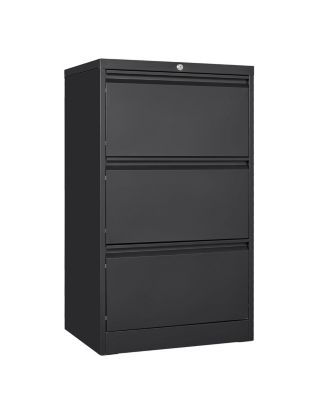 Lateral File Cabinet with Lock  3-Drawer Steel Filing Cabinet for Home Office - Legal/Letter/A4/F4 Files - Secure Under Desk Organizer