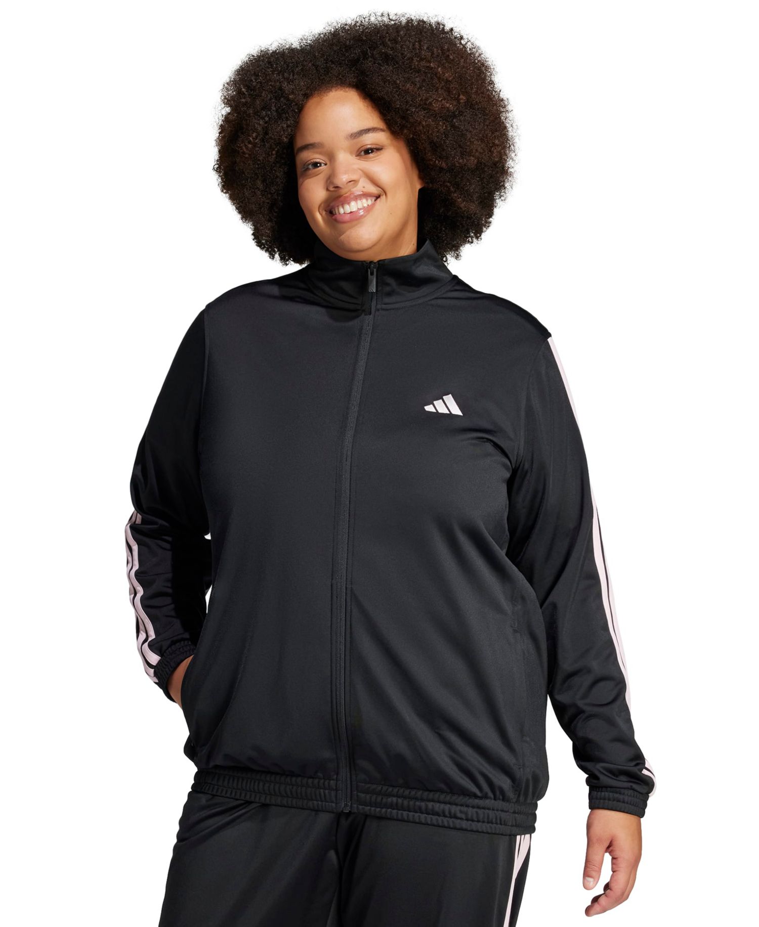 Plus Size Essentials Tricot Three Stripes Track Jacket
