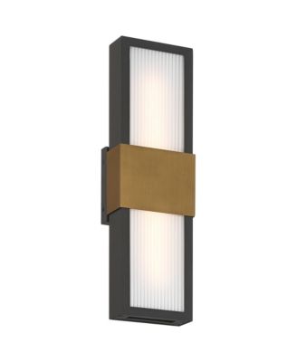 Radford 18inch H Sand and Brass LED Outdoor Wall Light
