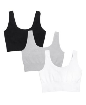 Women's 360 Stretch Seamless Comfort Longline Bralette 3-Pack