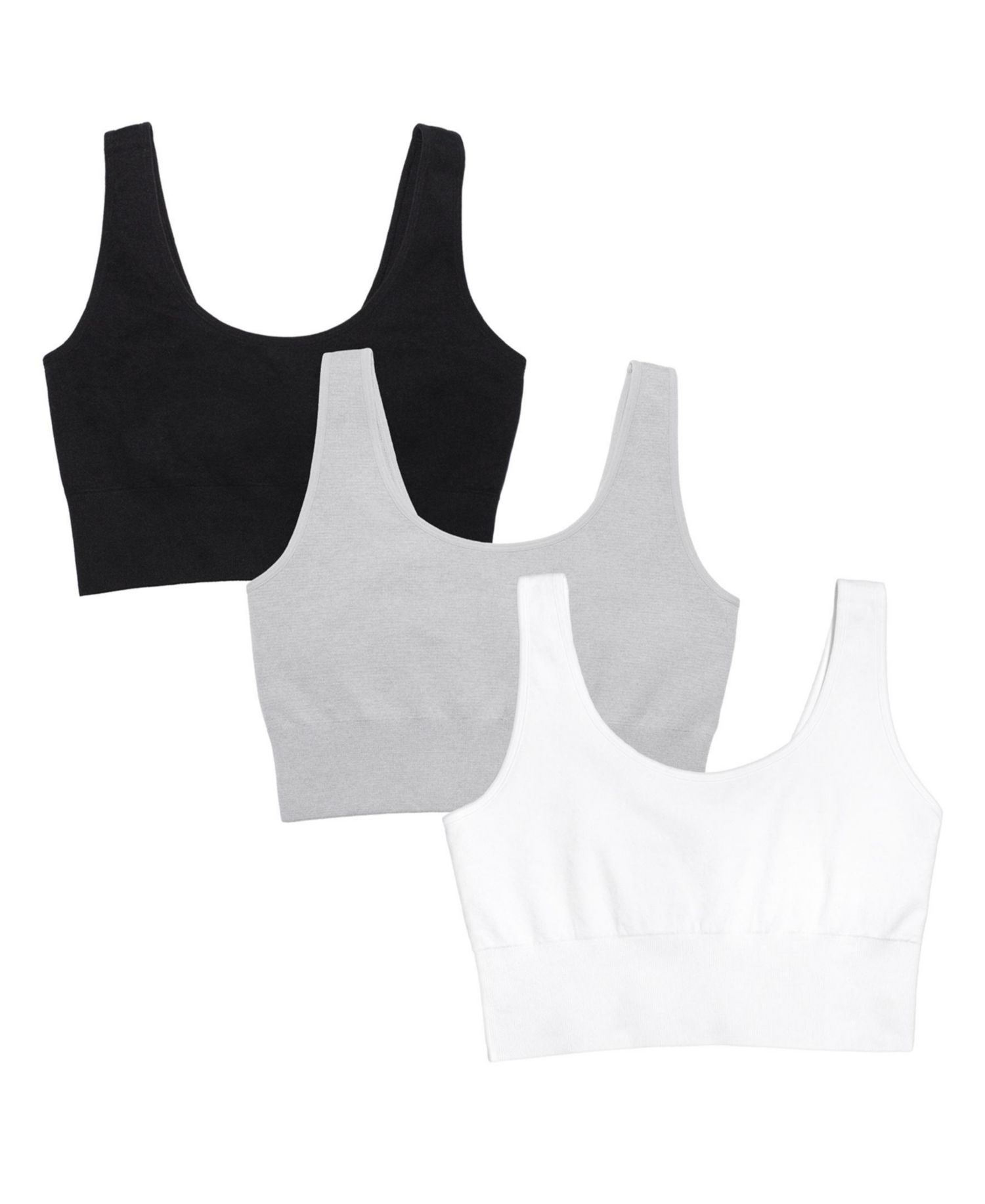 Women's 360 Stretch Seamless Comfort Longline Bralette 3-Pack