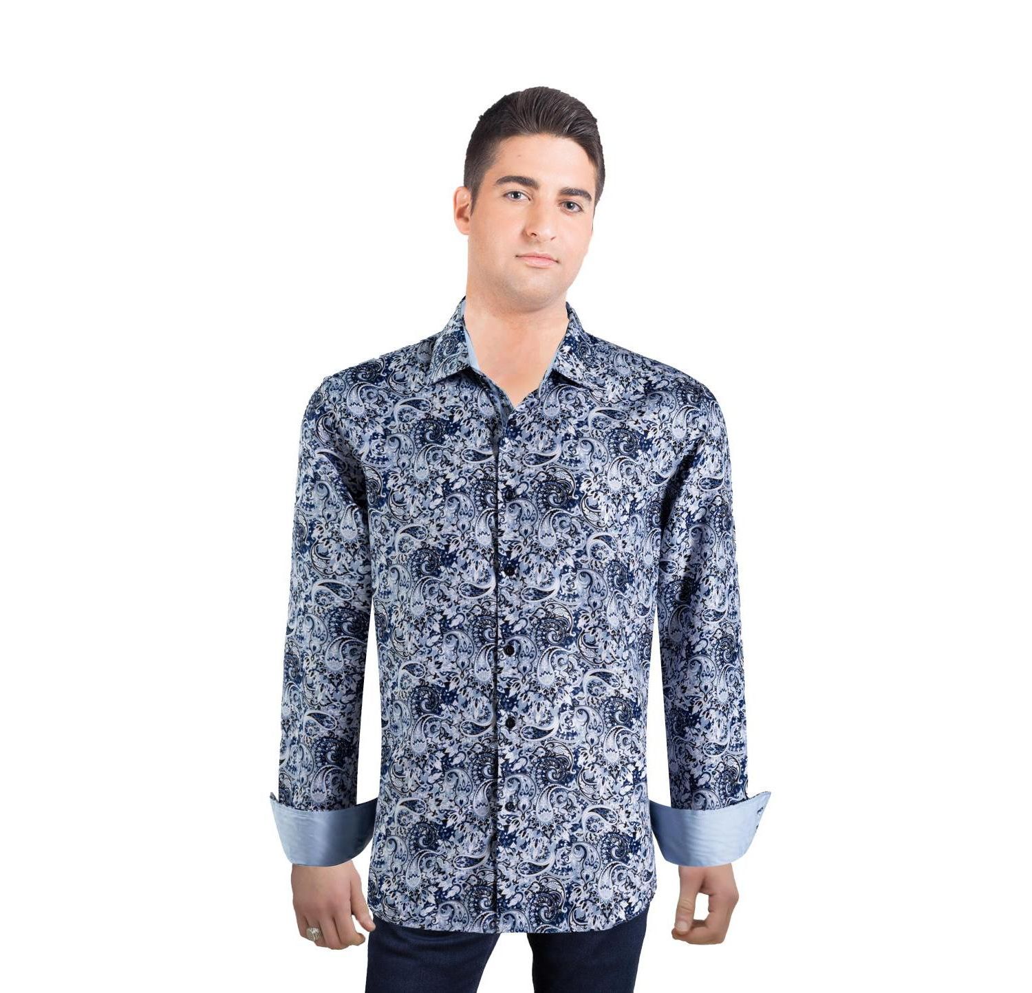Men's Slim Fit Stylish Paisley Print Shirt