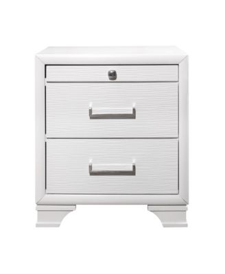 27" Wood Two Drawer Nightstand